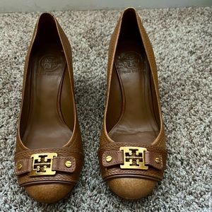 Tory Burch leather wedge pumps 2 inches
